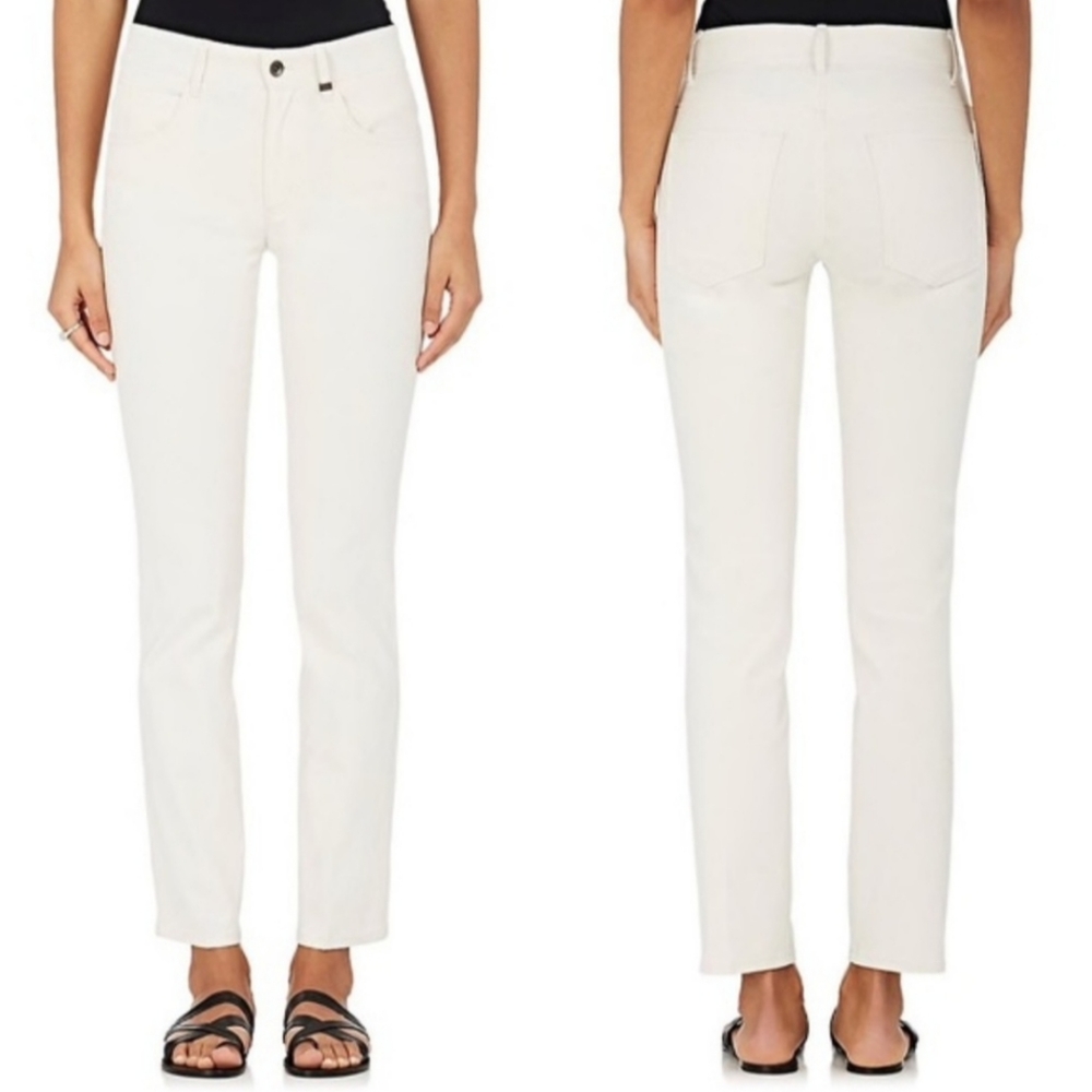 Helmut lang ivory "creased jean" canvas pants